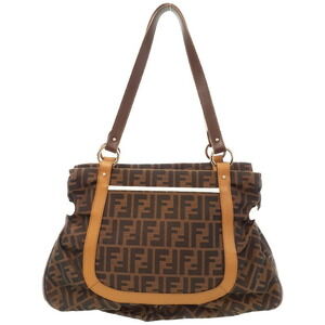 Fendi tote bag shopper Zucca FF monogram canvas Brown